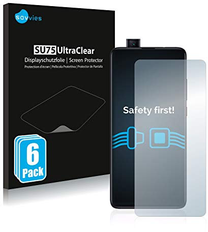 savvies Protector Pantalla para Xiaomi Mi 9T Pro (6 Unidades) Película Ultra Transparente