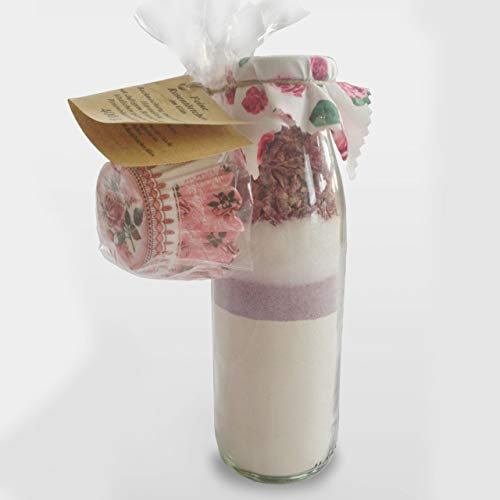 Rosentörtchen im Glas | Backmischung im Glas mit echten Rosenblütenblätter | Backmischung für Muffins | Törtchen mit echten Rosenblütenblätter | Geschenkidee für Backfreunde 125g