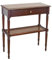 Antike Fundgrube Konsolentisch im englischen Stil in Nussbaum | Wandtisch Tisch Wandkonsole | mit Rattanablage + 1 Schublade | B: 71 cm (10165)