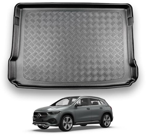 NOMAD Mercedes GLA (2020+) Boot Liner [Upper Boot Position] Tailored Fit Car Floor Mat Protector Non Slip Waterproof Raised Edges Compatible Custom Fit Accessory Black Dog & Pet Friendly