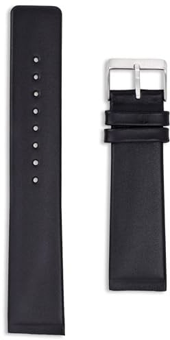 Buckle & Stitch Bracelet de montre en cuir – Conçu pour les montres Skagen 22 mm – 4 vis incluses – Noir et marron – 233XXLSLB – Bracelet de montre de rechange, 22mm, Cuir