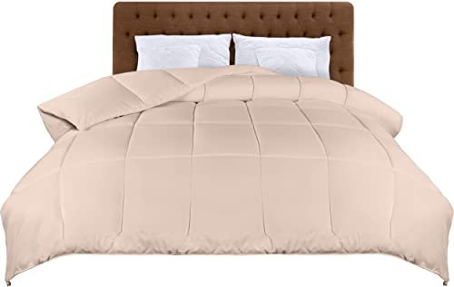 Utopia Bedding Bettdecke 220 x 240 cm, leichte Bettdecke mit Polyesterfüllung für 4 Jahreszeiten, Mikrofaser, 2 Personen (Beige)