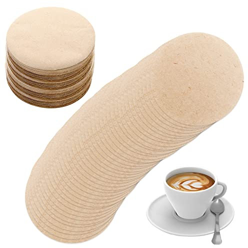 400 Filtri da Caffè Non Sbiancati, 64 mm Rotondi di Ricambio per Caffè, Carta da Filtro Naturale per Macchine da Caffè e Caffettiere Moka Pot