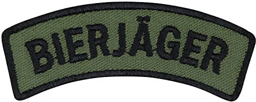 BIERJÄGER - Bundeswehr Geschenk für Männer Spaß Aufnäher bestickt | Army Morale Patch Lustiges Militär Abzeichen Bundesheer Applikation für Jacke/Weste/Uniform | 70x20mm
