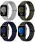 CCnutri 4 Pack Stretchy Nylon Strap Compatible with Apple Watch Straps 38mm 40mm 41mm 42mm(series 10), Adjustable Sport Elastic Bands for iWatch Series 10/9/8/7/6/5/4/3/2/1/Ultra/Ultra 2/SE