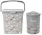 YöL Dog Food Bin With Scoop And Treat Tin Container Grey Illustrated Pet Feeding Set