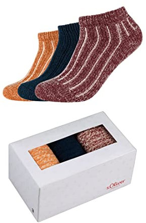 s.Oliver Unisex Sneakersockenbox 3er Pack 35/38 syrah