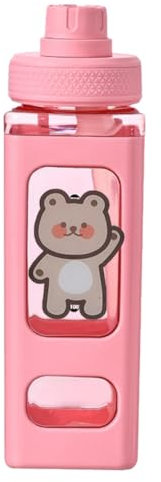 700ml Botella de Agua Deportiva con Pajita,Botella Kawaii de Bebida con Pegatina,Gran Capacidad Reutilizable A Prueba de Fugas Portátil para Escuela GimnasioDeportes Niños Bicicleta Tazas de Agua Jugo