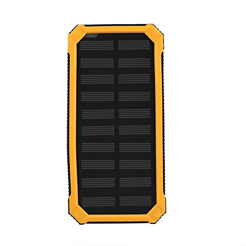 Solarladegerät Power Bank, Dual USB Mobile Power Bank, 20000 MAh Schnellladung, Tragbares Solar-Ladegerät, Externer Akku, Power Bank Case, DIY-Kit für Reisen, Camping, Survival-Ausrüstung(Gelb)