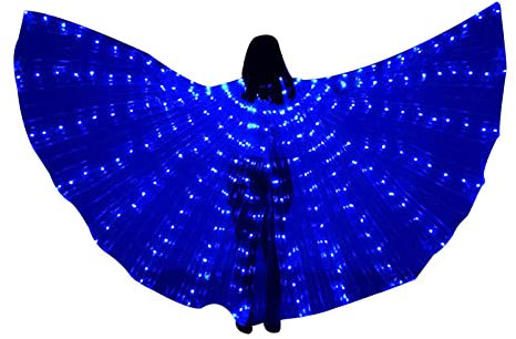LED Flügel Für Erwachsene, LEDSchmetterlingsflügel Bauchtanz-Flügel LED Schmetterling Light Isis Flügel Bauchtanz Engelstanz Flügel Mit Teleskopstangen Für Karneval, Bühne, Weihnachten, Party