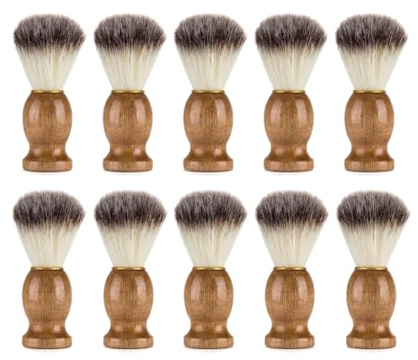 10 Pcs Wood Handled Shaving Brush for Men