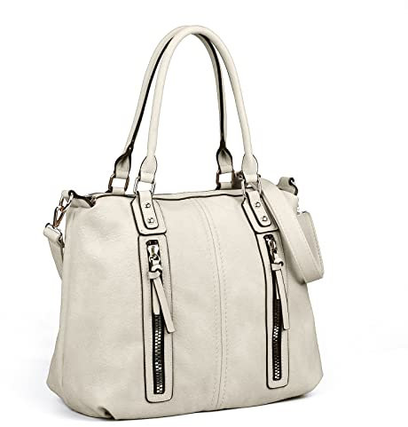 Gladdon Hobo-Taschen für Frauen, große Kapazität, Top-Griff Taschen mit mehreren Taschen, Tragetasche, Schulter-Handtaschen, Kunstleder, Crossbody-Tasche für Arbeit, Schule, Reisen, weiß