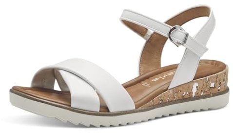 Tamaris Women's 1-28106-42 Sling Sandal, White, 7.5 UK