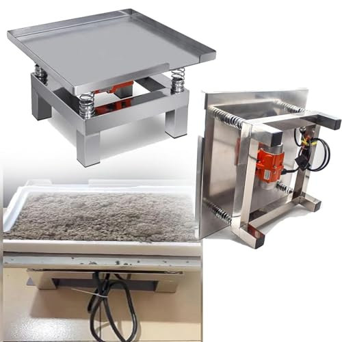 SKIHOT Table Vibrante en Béton Ca 110v/220v,Test De Vibration Électrique,Mini Table De Vibration en Acier Inoxydable,Plate-Forme De Vibration De Bloc De Test De Banc,35 * 35-220V