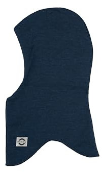 Mikk-line Sturmhaube Blue Nights 8-9 Jahre | Oeko-TEX 100 | mit Windstop | Wolle Für Baby und Kinder | 95% Wolle - 100% mulesingfrei | Atmungsaktiv & isolierend