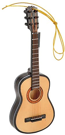 Tissting Miniatur E Gitarren Replik Holz Gitarre Deko Puppenhaus Modell 11 x 4 x 3 cm Mini Musikinstrument Schreibtisch Dekoration, Handwerk Musikgeschenke für Teenager, Kinder