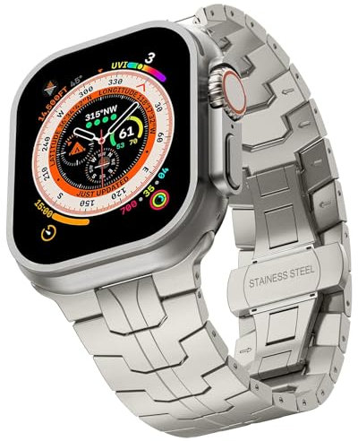 Metal Correa para Apple Watch Ultra 2 49mm, Pulsera de Acero Inoxidable Banda de Ajustable Repuesto Correa para iWatch Ultra 2/Ultra 49mm 46mm 45mm 44mm 42mm Series 10 9 8 7 SE Series 6 5 4 3 2 1