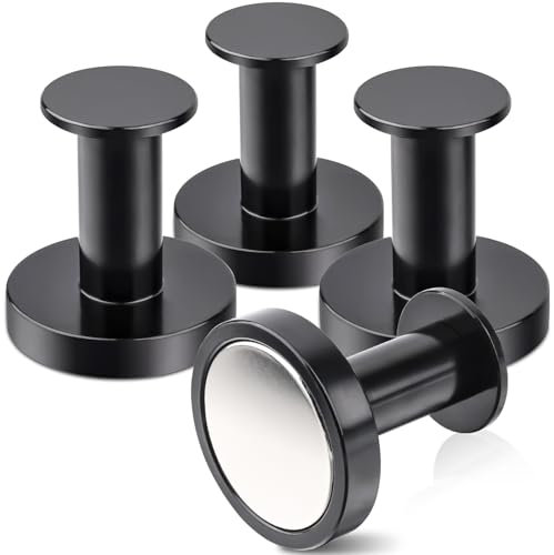 MIN CI 4 ganci magnetici extra forti, 36 mm magneti forti, N52, ad alta potenza, ganci magnetici neri, magneti al neodimio, ganci da cucina, per campeggio, garage e cucina