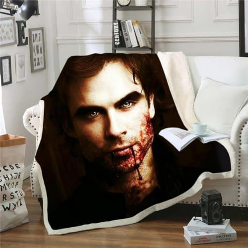 KnorRs 3D Terror Decke 150 cm X 200 cm, Diaries Schwarz Kuscheldecke Decke XXL, Wohndecke Tagesdecke Sofadecke Für Männer Und Frauen (T2,100 x 130 cm)