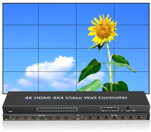 4K HDMI Video Wall Controller 4x4 16 Ways TV Processor Large Screen Video Splicer Box 2x2 2x3 3x3 5X2 6X2 5X3 2X7 2x6 3x4 4X3 Multi Video Screen Processor Splicer