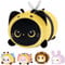 Mewaii Schwarze Katze Biene Plüschkissen 40CM Weiches Kawaii Kuscheltier für Kinder,Niedliches Katze Plüschtier,Perfektes Kuschelkissen und Geschenk