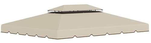 Telo Gazebo 3x4, con AIRVENT, MISURA UNIVERSALE, Tettuccio Di Ricambio, Pieghevole, Impermeabile, 180 g/㎡, Anti-UV, PL, Copertura Gazebo 3x4, Beige Ondulato