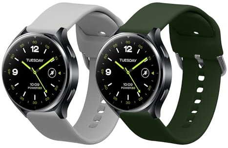 kwmobile 2X Sportarmband kompatibel mit Xiaomi Watch 2 / Oppo Watch X/Oneplus 2 Armband - Fitnesstracker Band Set aus TPU Silikon