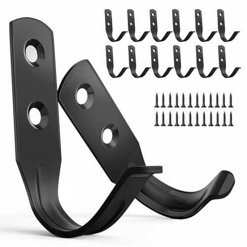 LALA DOLCE 12PCS Hooks for Hanging - Coat Rack Hooks Wall Mount with Screws - Perfect for Coats, Towels, Backpacks, Hats, Dog Leashes, Coffee Mugs - Versatile and Durable