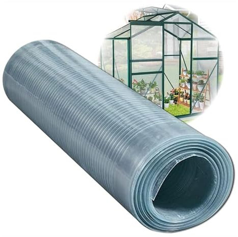 UHEKC Feuille Polycarbonate 0.8mm, Panneaux de Toit Transparents, Marquise Porte D'entree Résistant Aux UV, pour Abris de Voiture Extérieurs, Serre(0.5x4m/1.64x13.12ft)