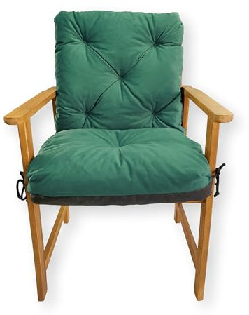 4L Textil Silla Cojín de Jardín Exterior (Cojín Suelo 50x50x50 cm, Verde)