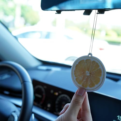 2 Personalisierter Duftbaum für das Auto, Einzigartiges Geschenk (Zitrone)