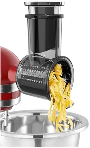 Slicer Shredder Attachment,Compatible for KitchenAid Stand Mixer with 5 Blades Large Feed Chute Cheese Grater Attachment