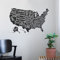 USA Karte Staat Aufkleber Wand Kunst Aufkleber Home Office Dekoration für Schlafzimmer Wohnzimmer Fenster (Schwarz)