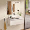 BELLOBATH - Mueble Baño Suspendido con Lavabo de Cerámica, Mueble Baño con Lavabo Montado con 1 Cajón, 100 x 27 x 46 cm, Mueble Blanco