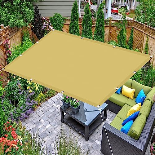 Toldo rectangular grande de 3 x 4 m para jardín, playa, piscina, lona resistente al desgarro, color crema, diseño de ángulo recto, ideal para uso en terraza/balcón