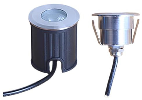 OrbitCob® 1W Mini Unterwasser LED Einbaustrahler Ultradünne Stufenleuchte, IP68 Wasserdicht Edelstahl Bodenleuchte für Pool, Garten, Springbrunnen, Außenbeleuchtung(Warmweiß,42mm(DC12V))