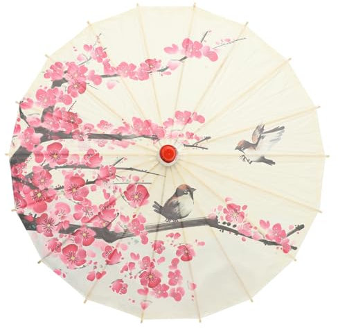 UKCOCO Sombrilla Decorativa Clásico Japonés para Fotografía Accesorio Chic para Bodas y Cosplay Diseño Elegante con Mango