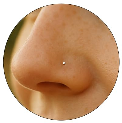 Nasenpiercing Stecker Silber 925 – Winziger 1 mm Kugel L-förmiger Nasenpiercing Stecker – Sehr Dünn & Dezent für Frauen