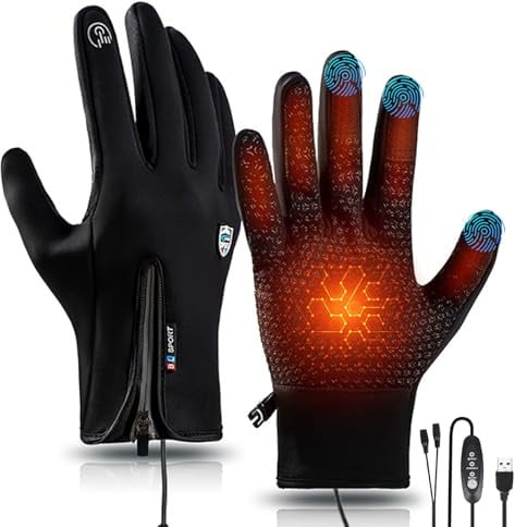 beseloa Elektrische Beheizte Handschuhe für Herren Damen, Touchscreen Winterwärme, Handschuh mit 3 Einstellbaren Temperaturen für Fahrrad Motorrad Ski Snowdoard Jagd Innen Außen
