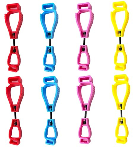 8 Handschuhklammern für Arbeitshandschuhhalter, 4, 9 x 1, 3 x 0, 7 Zoll teilbare Klammern, tragbarer Kunststoffhalter für Hüte, Handschuhe und Wanderzubehör