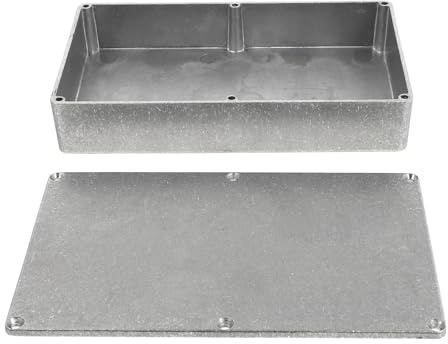 Aluminium Gehäuse 1590dd für Gitarren Effektpedal Selbstgemacht Silber | Polierte Oberfläche, Leicht zu Bohren, Sichere Schraubverbindung, 4 Schrauben für Elektronikbastler