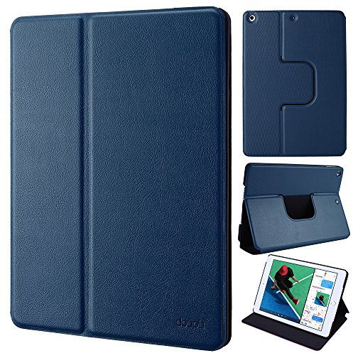 doupi Flip Cover pour iPad Pro 9,7 Pouces, Smart Coque de Protection avec Fonction Sleep/Wake Up Protecteur Housse Étui à Rabat Magnétique Style Livre avec Support, Bleu foncé