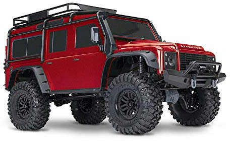 Traxxas TRX-82056-4R Landrover Defender Brushed RC Modellauto Elektro Crawler Allradantrieb (4WD) RTR 2,4GHz, Rot