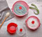 BS 3pc Microwave Food Cooking Bowls Container Set with Lids (Red)