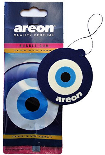 AREON Auto Lufterfrischer Bubble Gum Blau Auge Duft Autoduft Kaugummi Hängend Aufhängen Anhänger Spiegel Nazar Amulett Pappe 2D (Bubblegum Blue Eye Pack x 1)