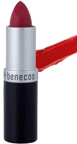 benecos Naturkosmetik - Lipstick - cremiges Finish | Natürlicher Lippenstift mit hochpigmentierter, intensiver Farbabgabe - pflegend für weiche Lippen | 4,5g | wow!