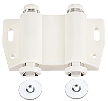 Sourcingmap Double Magnetic Touch Catch Latch Plastic PE White for Cabinet Door Shutter