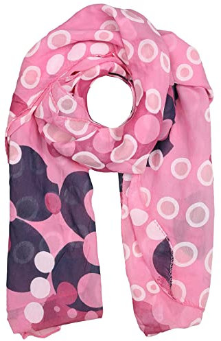 Zwillingsherz Seiden-Tuch im Punkte Design - Hochwertiger Schal für Damen Mädchen - Halstuch - Umschlagstuch - Loop - weicher Schlauchschal für Frühjahr Sommer Herbst und Winter - pink