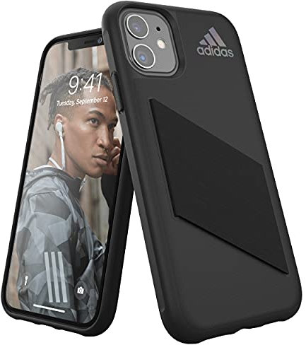 adidas Phone Case Compatible with iPhone 11, Sports Case, Shockproof, Fully Protective Phone Cover, Black