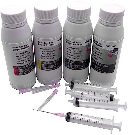 vhbw 4X Nachfülltinte universal z.B. kompatibel mit Drucker Canon Pixma G7050, GM4050, G5050, G6050, GM2050, G4511, G3501, G2501, G1501, G4510